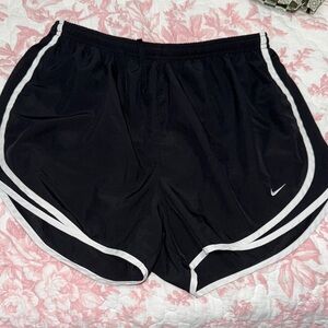 Nike Women's Black and White Athletic Shorts